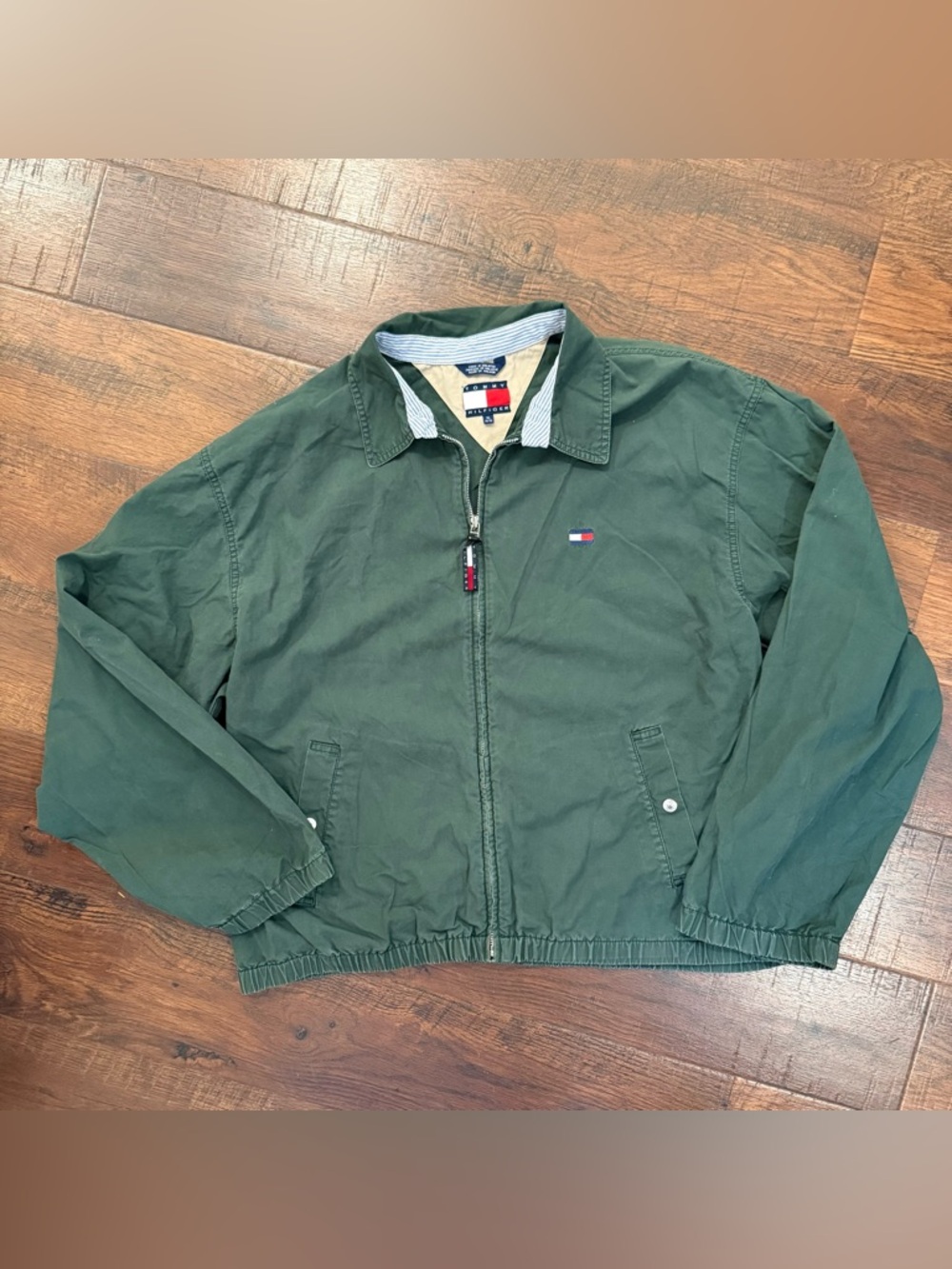 Vintage Tommy Hilfiger 100% Cotton Green on Trend Jacket